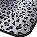BDK Carpeted 4 Piece Mat Leopard Animal Print Auto Car Vehicle Universal Fit (White/Gray)