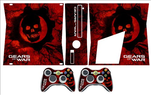 Xbox-360-Slim-Skin-Gears-of-War-RED