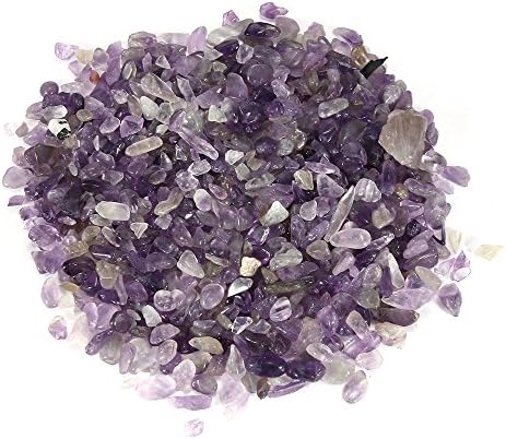 1/2 Pound Tiny to Small Polished Amethyst Chips - Tumbled Stone Irregular Shaped Stones Crystal Quartz Loose Pieces Crushed - 8 oz / 226.8 Grams