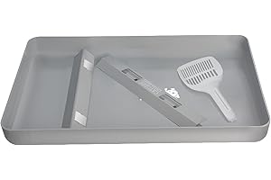 GENERIC Cat Litter Box Tray Compatible with Petsafe Scoop-Free- Odor & Stain-Resistant, Easy Disassembly - Includes Free Scoop for Cat Litter Boxes Plastic