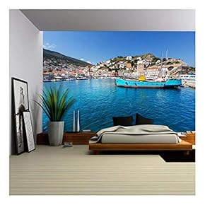 Original Hydra Island in Greece - Removable Wall Mural | Self-Adhesive Large Wallpaper - 66x96 inches