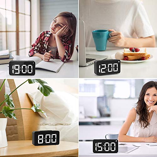 LEERON Alarm Clock Digital Alarm Clocks for Bedrooms Heavy Sleepers LED