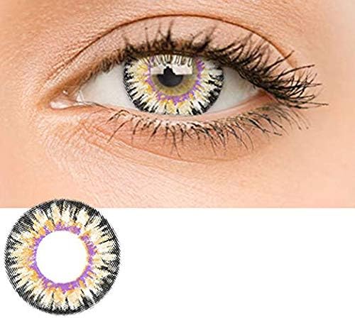 lijuan sd Women Cosplay Eyes Multi-Color Contact Lenses Cute Colored Charm and Attractive Cosmetic Makeup Eye Shadow (Purple)