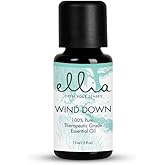 Ellia Wind Down Essential Oil with Lavender, Sage, and Cardamom, Designed To Help You Relax and Release Tension, 15ml, By Homedics