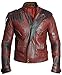 Mens Guardians Distressed Red Maroon Leather Jacket