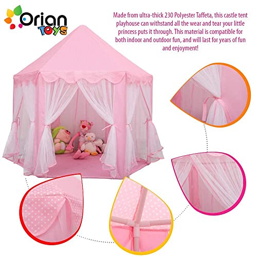 ORIAN Princess Castle Tent Playhouse Girls Dotted Pink 190 Polyester