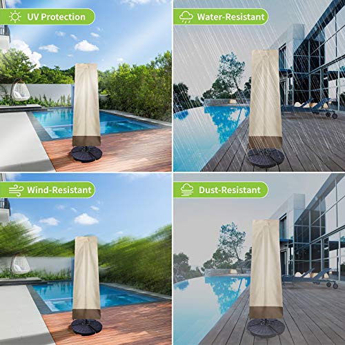 PHI VILLA Patio Umbrella Covers for Outdoor, Large Waterproof 600D
