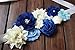 nania maternity pregnancy sash for Mon to be baby shower sash flower sash (Royal blue)