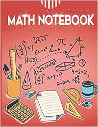 Math Notebook: Square Box Graph paper pages and White Paper Notebook