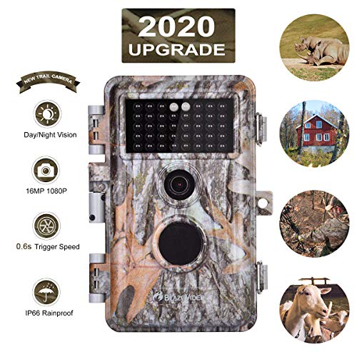 [2020 Upgraded] Game Trail Camera 20MP 1080P No Glow with Night Vision Motion Activated IP66 Waterproof Outdoor Tracking & Stand by Time Up to 6 Months, Time Stamp & Time Lapse, Photo & Video Model