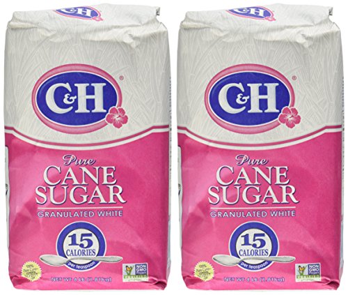 C&H, Cane Sugar, Granulated White, 4 Pound Bag (Pack of 2)