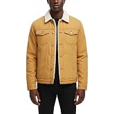 BULUWIE Men's Sherpa Fleece Lined Thicken Denim Jacket, Men Lapel Winter Warm Jean Jacket, Slim Fit Trucker Cowboy Denim Coat