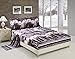 BEDnLINENS HIG 3D Bed Sheet Set -4 Piece 3D White Mountain Wolves Printed Sheet Set Queen Size (Y08)