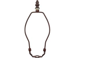 Bieye SS006 Lampshade Lamp Shade Support with Finial for Tiffany Style Stained Glass Table Lamp (Brown 6.5" High)