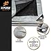 Heavy Duty Poly Tarp - 12' x 20' - 10 Mil Thick Waterproof, UV Blocking Protective Cover - Reversible Silver and Black - Laminated Coating - Grommets - by Xpose Safety