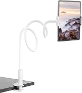 FATE TO FATE Gooseneck Tablet Holder 360° Flexible Lazy Arm Bed Mount White