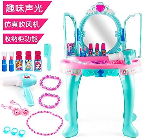 Children Girl Cosmetics Makeup Box Princess Girls Play House playsets Non-Toxic Baby Girl 3-56 Years Old (Snow Princess Dressing Table -single20 Pieces of