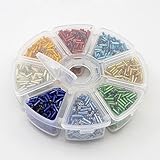 PEPPERLONELY Brand 103gram Silver Lined Mixed Color Glass Bugle Bead Box