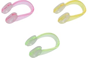 Ruwado 3 Pcs Nose Clips for Swimming Kids Cute Silicone Plastic Waterproof Clear Colorful Nose Plugs Protector for Adults Training Water Sports Outdoor Activities Pool Accessories