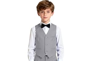 Lycody Kids Vest for Boys 3 Button Formal Suit Vest