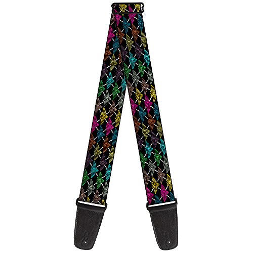 Buckle-Down GS-W30227 "BD Monogram Black/Multi Neon" Guitar Strap