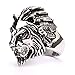 JDZ Amulets Men's Heavy Metal Gothic Lion Head Stainless Steel Biker Ring Jewelry