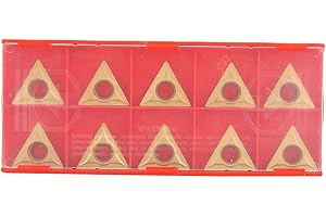 TCMT 16T304 Triangular Tungsten Steel Insert Blade, Industrial Lathe Turning Tool, CNC Inserts, Gold, 16mm x 5mm x 4mm, 10 Pi