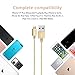 BULESK iPod - Gold Cable 6' Nylon Braided Lightning to USB Charger Cord for iPhone 7 Plus/6S/6/Se/5S/5C/5, iPad 2/3/4/Mini Air Pro/iPod - Gold - 3 Piece