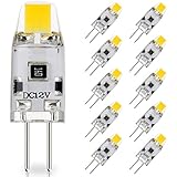 JAUHOFOGEI 10-Pack G4 LED Bulb 12V DC, 10W Glass Xenon Halogen (Daylight White 6000K) Light Bulbs Replacement, 1 Watt/130 Lumens, JC T3 Type Lamp