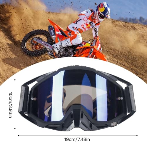 Dwitkul Motocross Goggles Motocross Mask Motocross Mask Motocros Motorcycle Goggles Dustproof MTB Enduro Mask for Motorcycle, ATV, Helmet Compatible