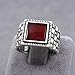 Chimoda Mens Rings Turkish Handmade in 925 Sterling Silver with Red Agate and Marcasite Stones (9)