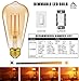 Emotionlite Vintage Edison LED Light Bulbs, Dimmable E26 Bulb, 4W(40W Equivalent), Amber Yellowish, 2200K, ST64 Teardrop, 6 Pack, UL Listed