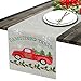 Simhomsen Embroidered Farmhouse Truck Table Runner for Christmas Holidays (Car, 13 × 70 Inches)