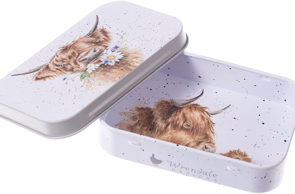 Wrendale Designs Daisy Coo Mini Tin 95x60x20mm Cow Illustration Storage
