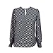 Weixinbuy Women Casual Chiffon Crew Neck Long Sleeve Blouses Shirts