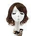 rabbitgoo Halloween Short Curly Hair Wigs 11 inches with Flat Bangs for Women