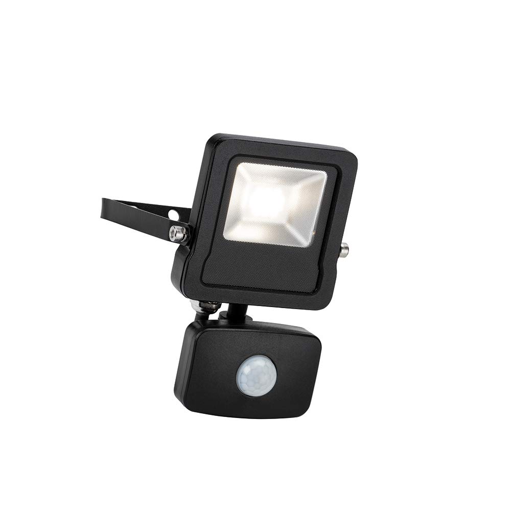 Saxby 78963 Surge PIR Sensor Matt Black IP44 Outdoor 10W LED Cool White Floodlight