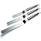 Tenrai Metal Icing Spatula Set Stainless Steel Cake Knife Offset Professional Tool for Decorating Cakes (Length: 6 8 10 Inch, Silver)