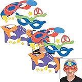 Fun Express Superhero Masks Craft Kits (Makes 24) Self-Adhesive Foam Each 8 1/2