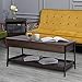 Sekey Home Lift Top Coffee Table, 2-Tier Cocktail Table with Hidden Storage for Living Room, Wood Look Accent Furniture,Smoky Oak