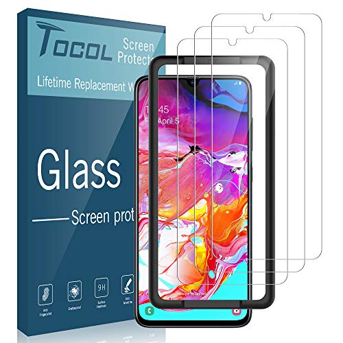 TOCOL [3Pack] for Samsung Galaxy A70 Screen Protector Tempered Glass HD