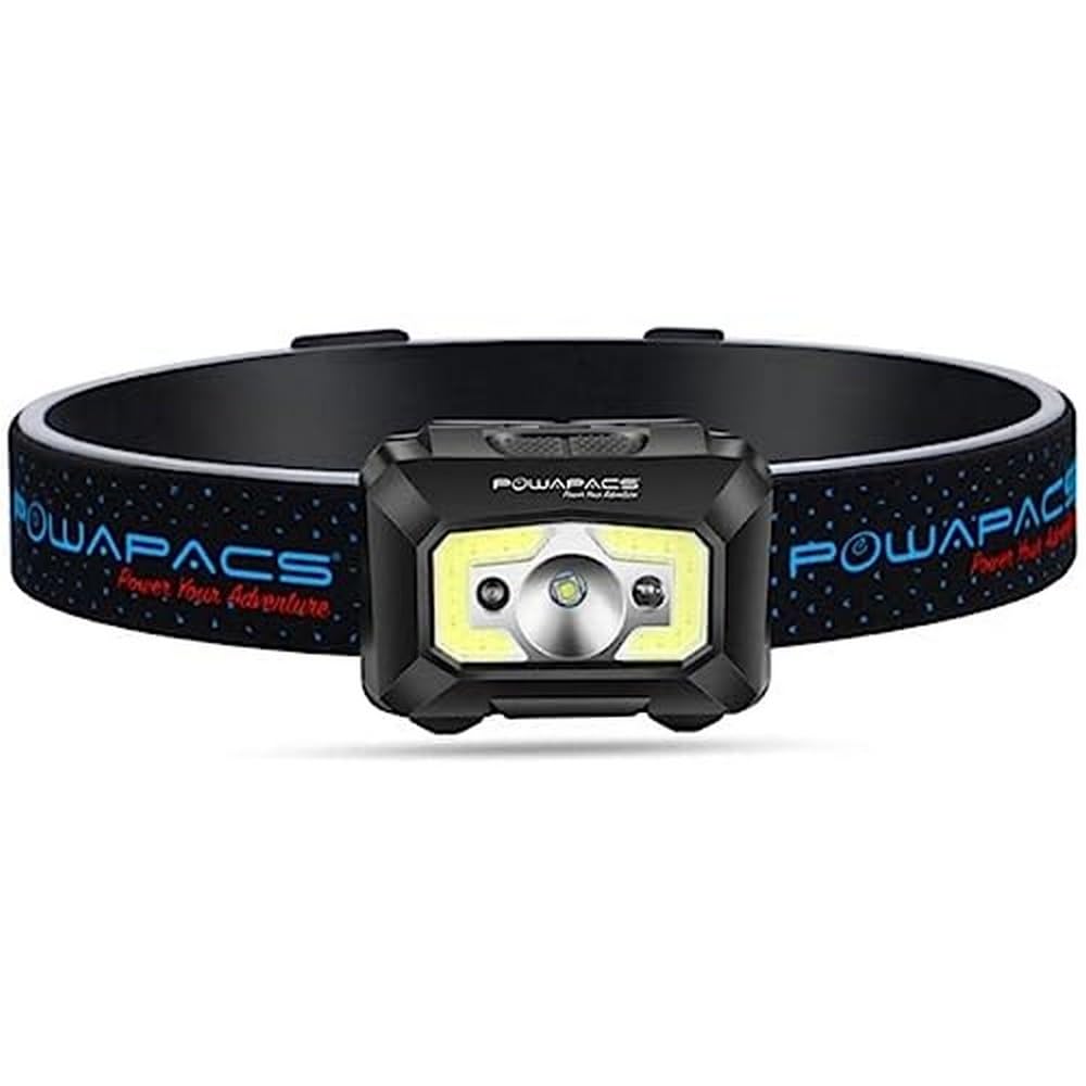 Powapacs Ultralite Rechargeable Head Torch, Black
