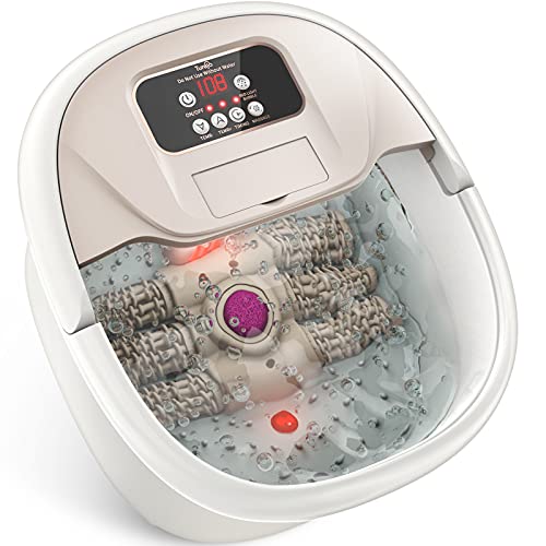 Foot Spa Bath Massager with Heat, 6 Motorized Rollers, Bubble, Fast
