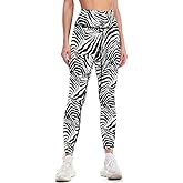 Tezmd Women's High Waisted Printed Leggings Soft Stretchy Pants