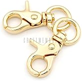 CRAFTMEMORE Swivel Trigger Snap Hooks Quality Metal Clips Lobster Clasp 1-7/8" Long 4 Pack SC07 (Gold)