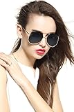 2017 Fashion Women Large Metal Oversized Aviator Polarized Driver Sunglasses
