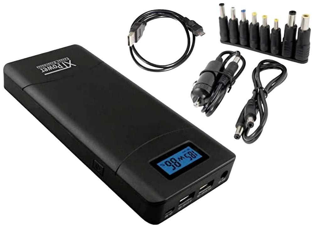 XTPower® XT-20000QC3 Powerbank Modern DC + USB QC3 Battery with 20100 mAh - 1x USB, 1x USB QC3 and DC Connection from 5 to 24 V 65 W Max. - Power Bank for Laptop, Tablet, iPhone, Galaxy, etc.