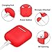 8 in 1 Airpods Accessories Set, Likday Silicone Case Cover Set for Airpods with (Holder, Earhooks, Earphone Case, Strap,EVA Hard Shell Box, Carabiner) (Black Box & Red Case)thumb 3
