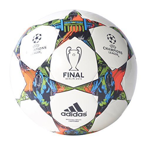 Adidas Performance Finale Berlin Capitano Soccer Ball, White/Solar Blue/Flash Green, Size 1 (888168905807)