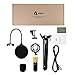 AUKEY Condenser Microphone, Studio microphone with XLR Female to 3.5mm Male Cable, Pop Filter, Shock Mount, Suspension Boom Scissor Arm Stand for PCs